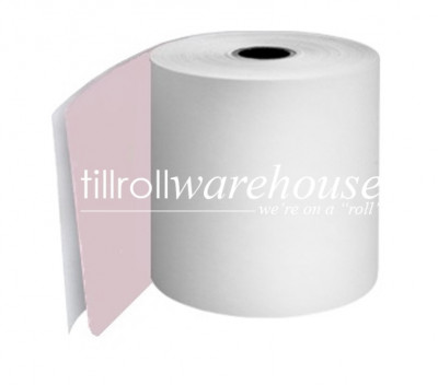 57 x 57 x 12.7mm Core 2 Ply Rolls White/Pink Boxed 20s - 050